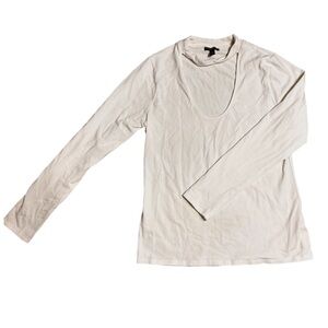 Express White Keyhole Neckline Top